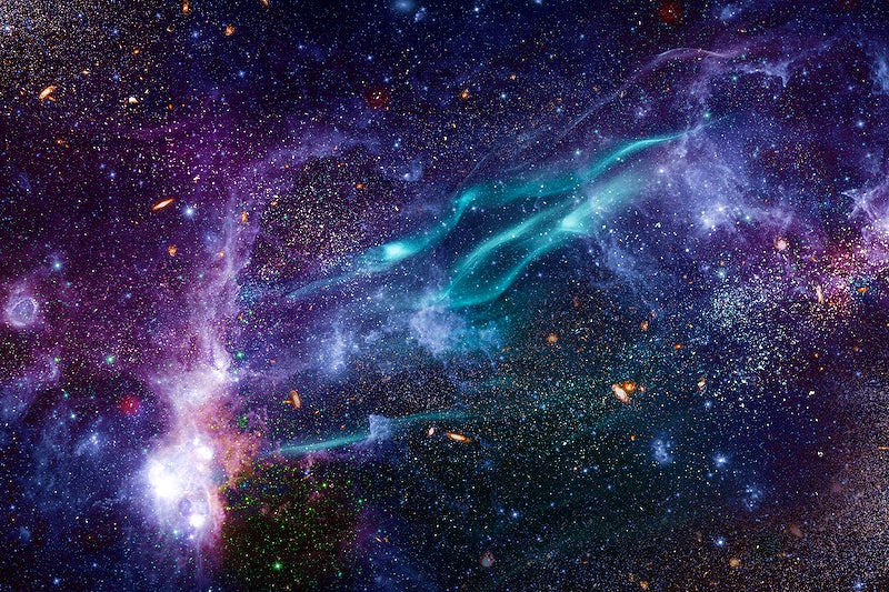 a blue and purple tinted space picture