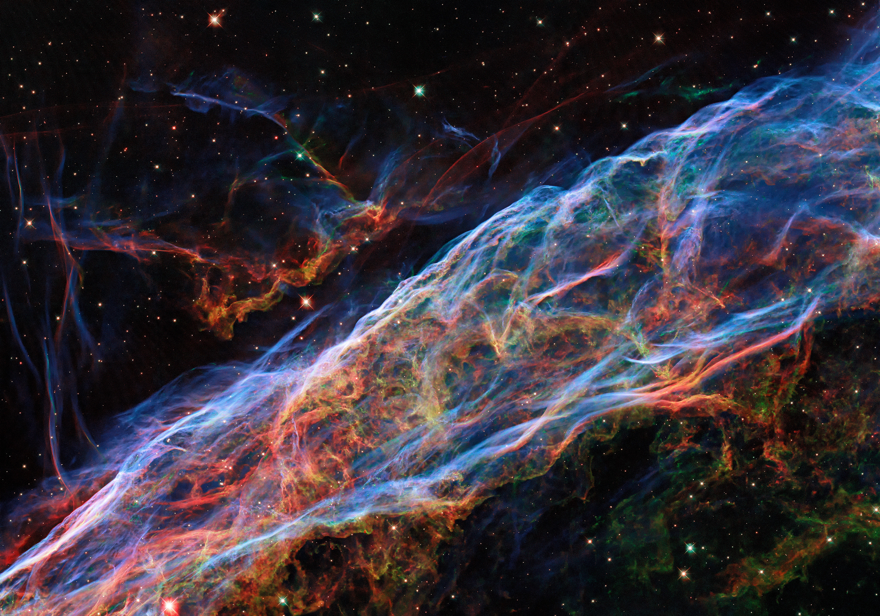image of a vibrant helix shaped column in space