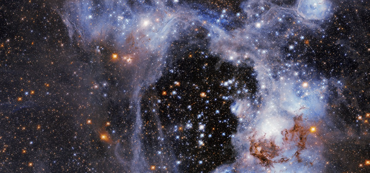 image of a dust cloud in space that seems to have the shape of a human in it